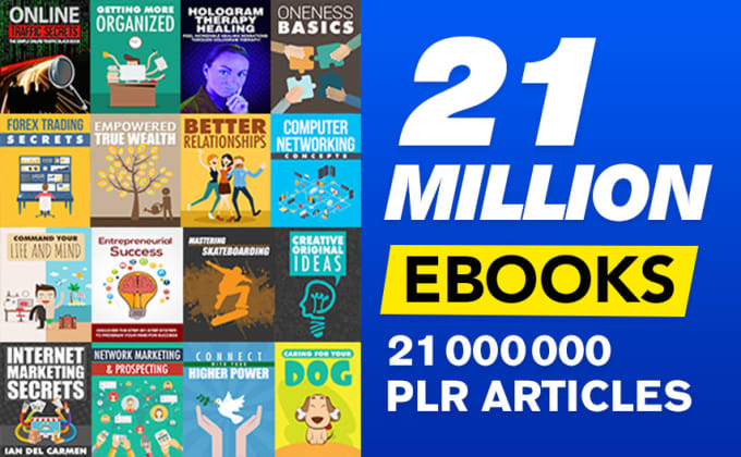 21 million ebooks plr articles and virtual merchandise